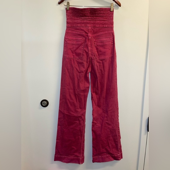 Ulla Johnson Red Flare Jeans with Wide Leg - Picture 11 of 13